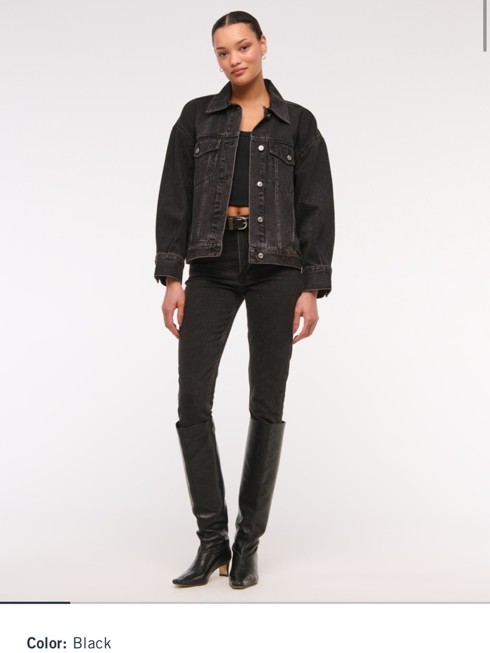 A&F Black Women's High-Rise Skinny Jeans